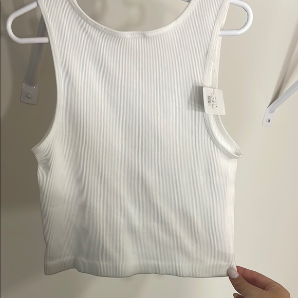 White Ribbed Tank Top - Picture 2 of 4